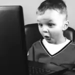 Child uses a computer