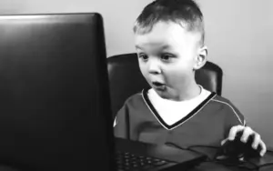 Child uses a computer
