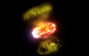 Star explosion - Artistic impression of Nova V1674 Herculis. Credit: The CHARA Array