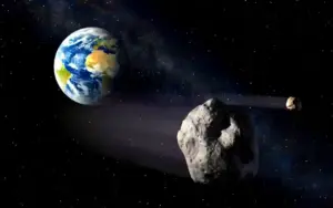 This artist's illustration shows asteroids moving in Earth's vicinity. The Vera Rubin Observatory's Legacy Survey of Space and Time will detect many more small rocks that are about to strike Earth, giving ample time for follow-up observations with other telescopes. Not only does this mean we'll learn more about the Near Earth Object population, but we will be able to recover more of them. Credit: ESA/P.Carril